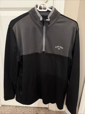 Callaway Men’s Black & Gray Quarter zip Performance Jacket